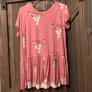 Beautiful cow skull blouse